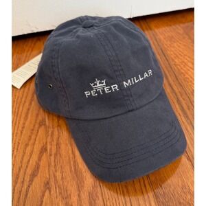 New Peter Millar Golf Hat Baseball Cap Navy Crown Logo Mens One Size MC0H01